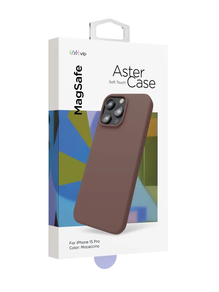 Чехол защитный VLP Aster Case с MagSafe для iPhone 15 Pro, моккачино
