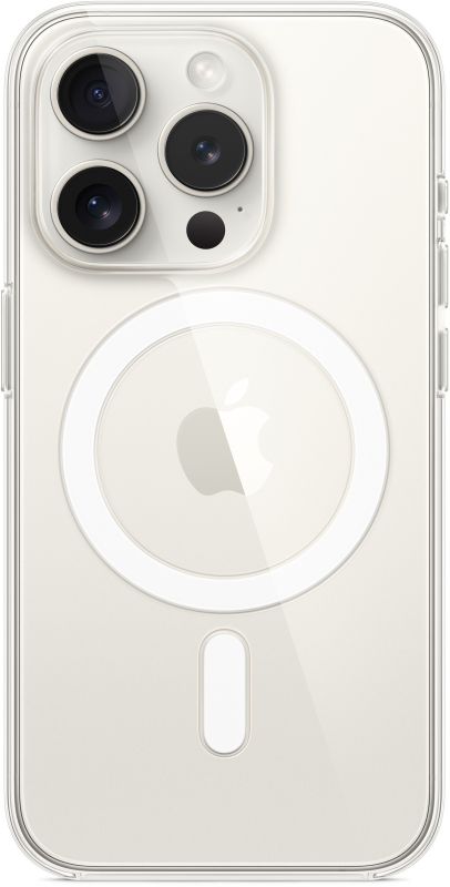 Чехол Apple Clear Case MagSafe для iPhone 15 Pro, прозрачный