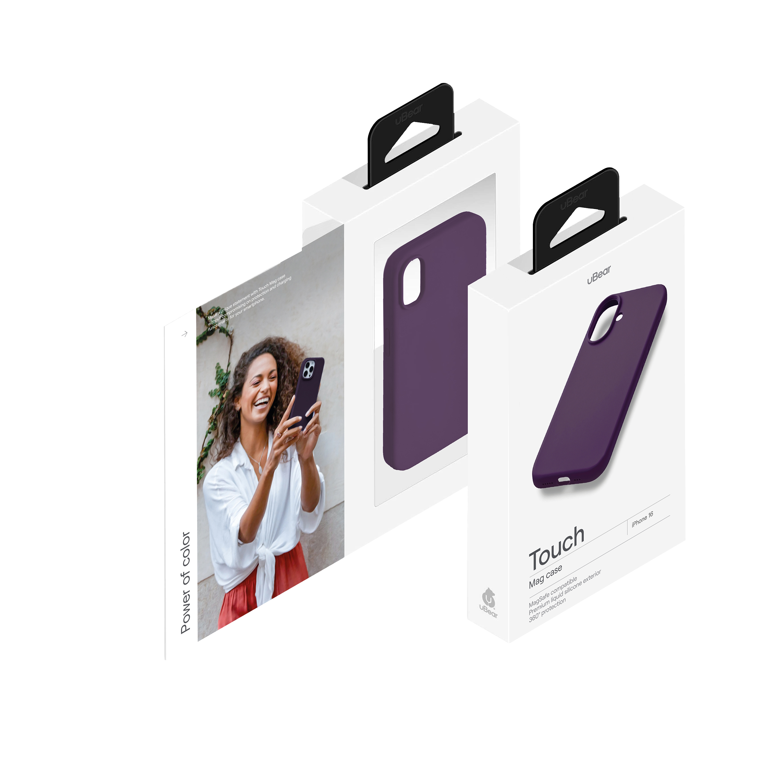 Чехол защитный uBear Touch Mag Case для iPhone 16, темно-фиолетовый