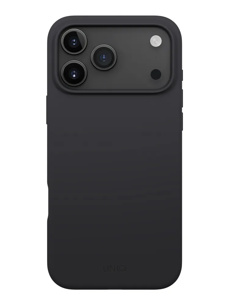 На фото изображено Чехол Uniq Lino MagSafe для iPhone 17 Pro, черный