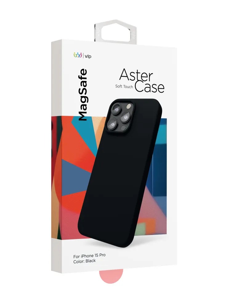 Чехол защитный VLP Aster Case с MagSafe для iPhone 15 Pro, черный