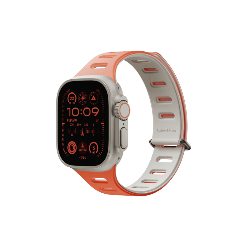 Ремешок Native Union для Apple Watch Magnetic 42/44/45/49мм, оранжевый/серый Ремешок Native Union для Apple Watch Magnetic 42/44/45/49мм, оранжевый/серый