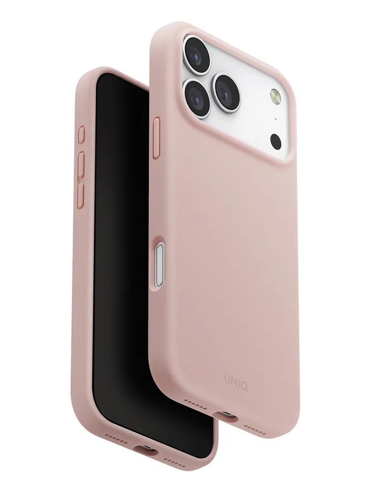 На фото изображено Чехол Uniq Lino MagSafe для iPhone 17 Pro, розовый