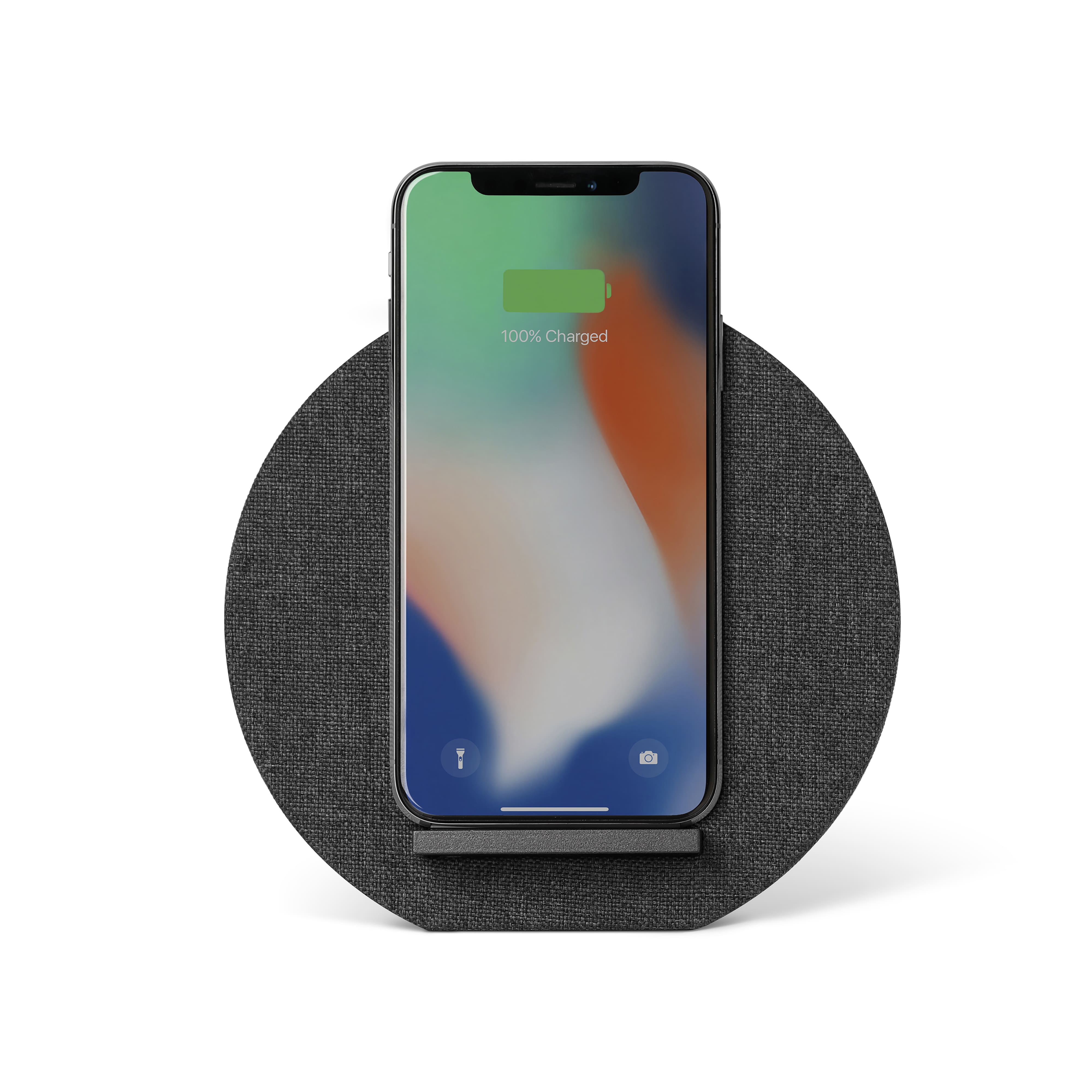 Беспроводное зарядное устройство Native Union Dock Wireless Fabric, с подставкой, серый
