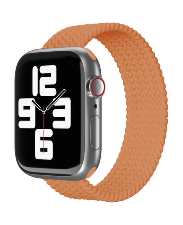 Ремешок нейлоновый плетёный VLP для Apple Watch 42/44/45, S/M, оранжевый