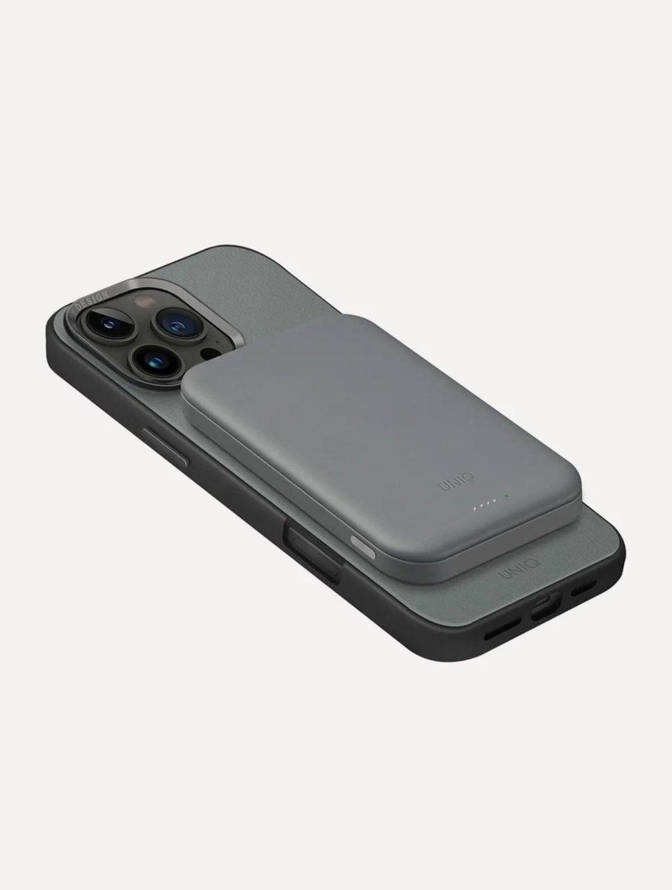 На фото изображено Внешний аккумулятор Uniq Lexa 5000 mAh, зеленый