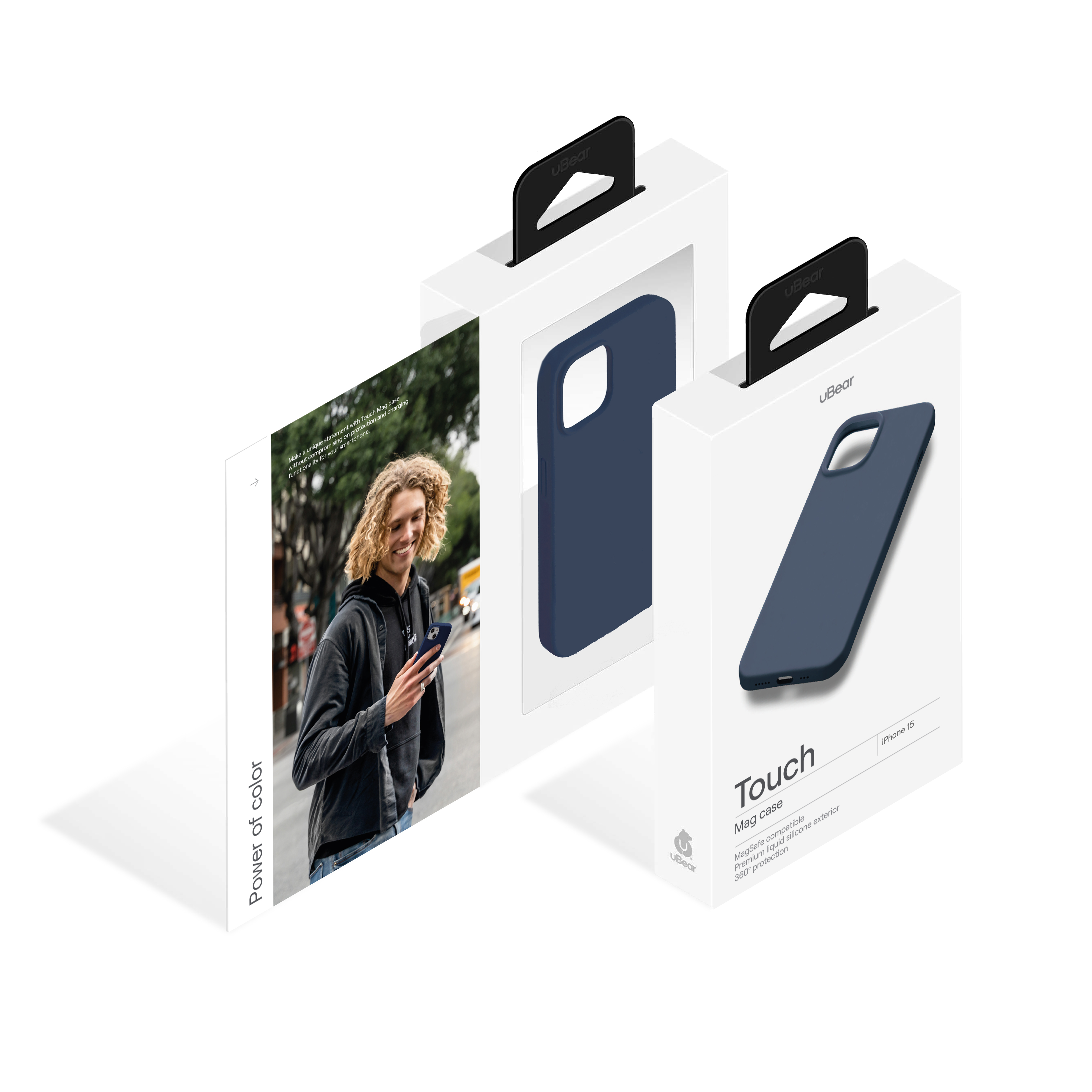 Чехол защитный uBear Touch Mag Case для iPhone 15, тёмно-синий