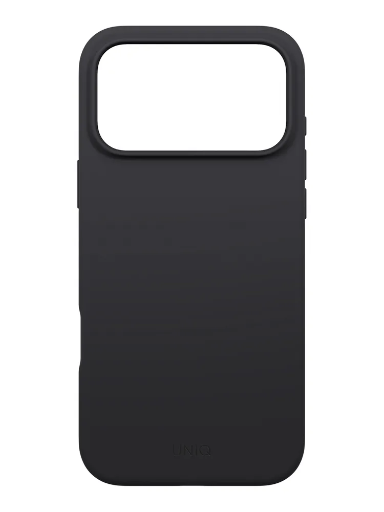 На фото изображено Чехол Uniq Lino MagSafe для iPhone 17 Pro, черный