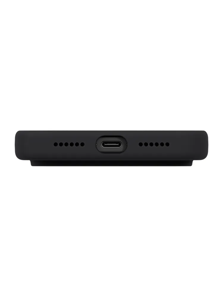 На фото изображено Чехол Uniq Lino MagSafe для iPhone 17 Pro, черный