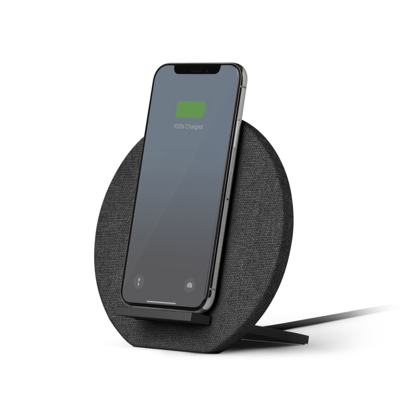 Беспроводное зарядное устройство Native Union Dock Wireless Fabric, с подставкой, серый Беспроводное зарядное устройство Native Union Dock Wireless Fabric, с подставкой, серый