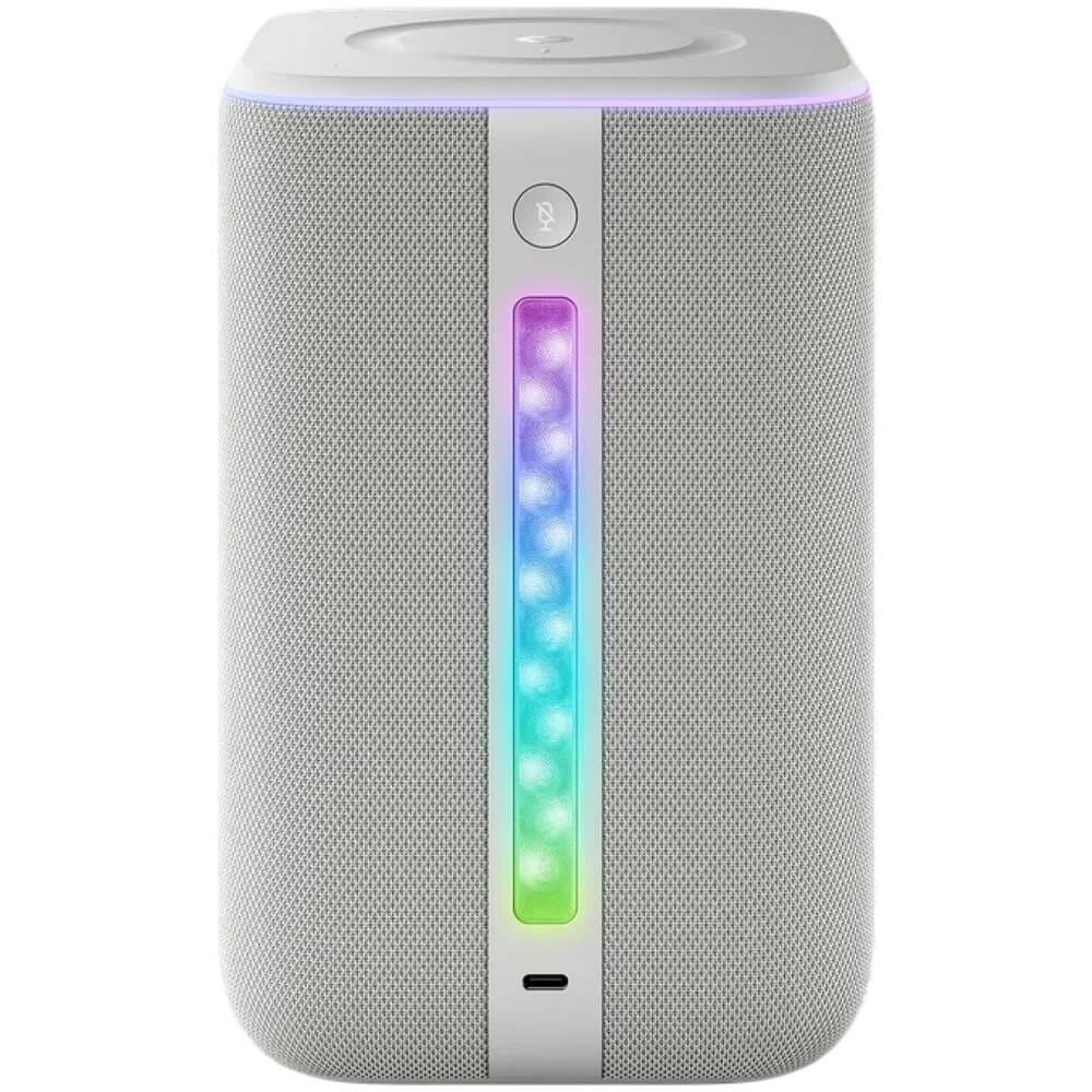 На фото изображено Умная портативная колонка Яндекс Станция 3, серый