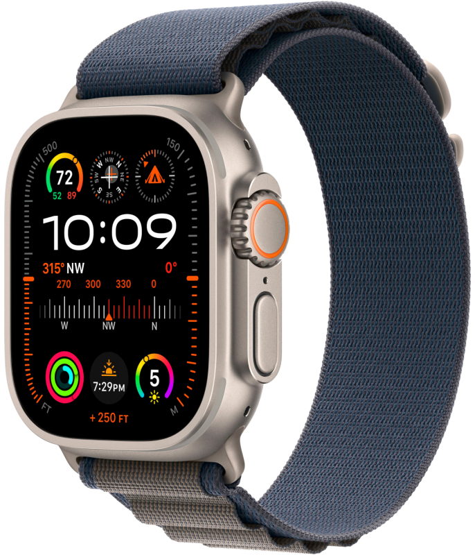 Apple Watch Ultra 2 GPS + Cellular, 49 мм, корпус из титана, ремешок Alpine, цвет синий, L Apple Watch Ultra 2 GPS + Cellular, 49 мм, корпус из титана, ремешок Alpine, цвет синий, L