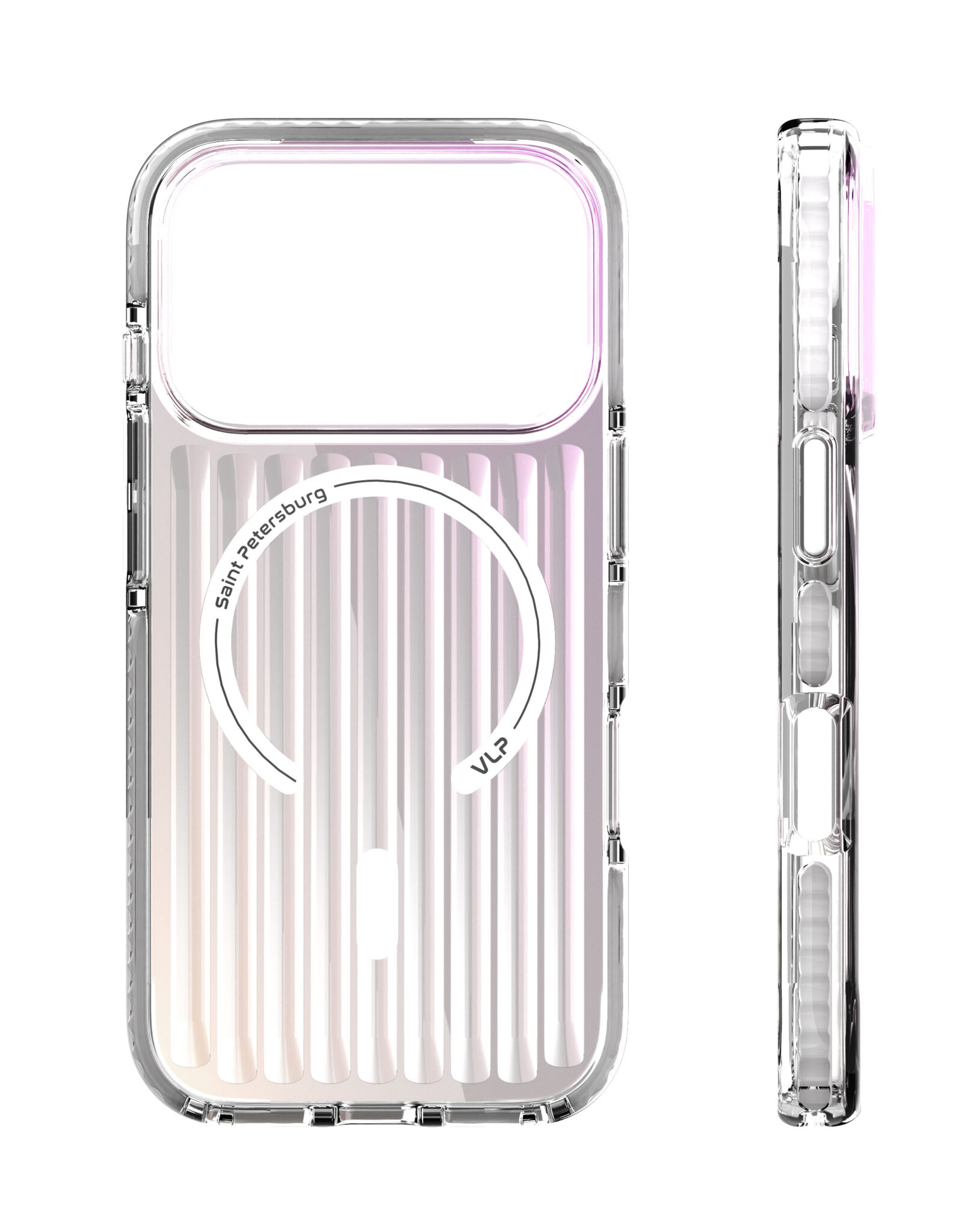 На фото изображено Чехол защитный VLP Pulse Case с MagSafe для iPhone 17 Pro, перламутровый