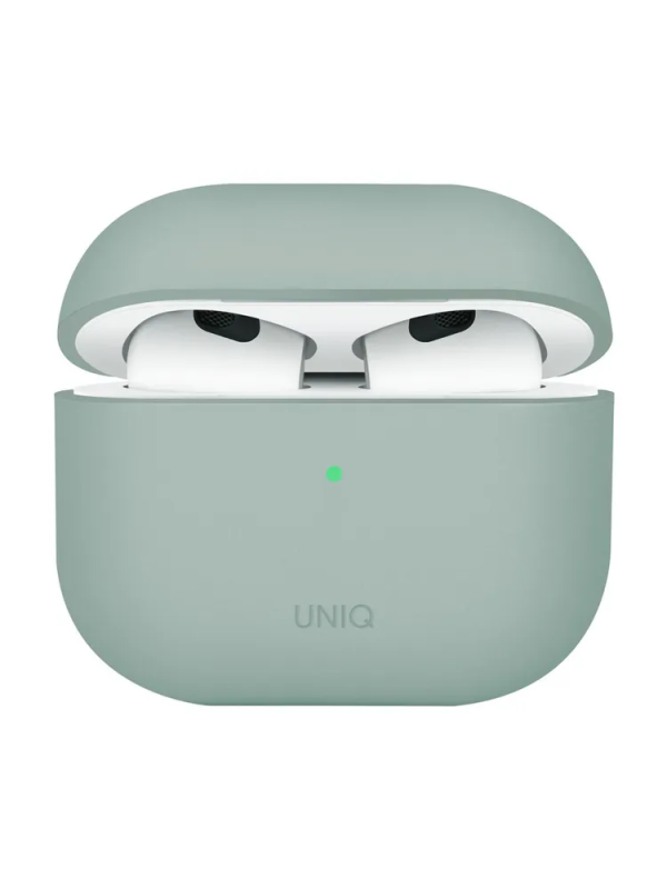 Защитный чехол Uniq Lino Silicone Case для Airpods 4, мятный Защитный чехол Uniq Lino Silicone Case для Airpods 4, мятный