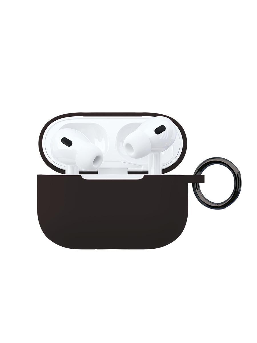 Чехол силиконовый VLP Soft Touch, с кольцом, для AirPods Pro 2, черный