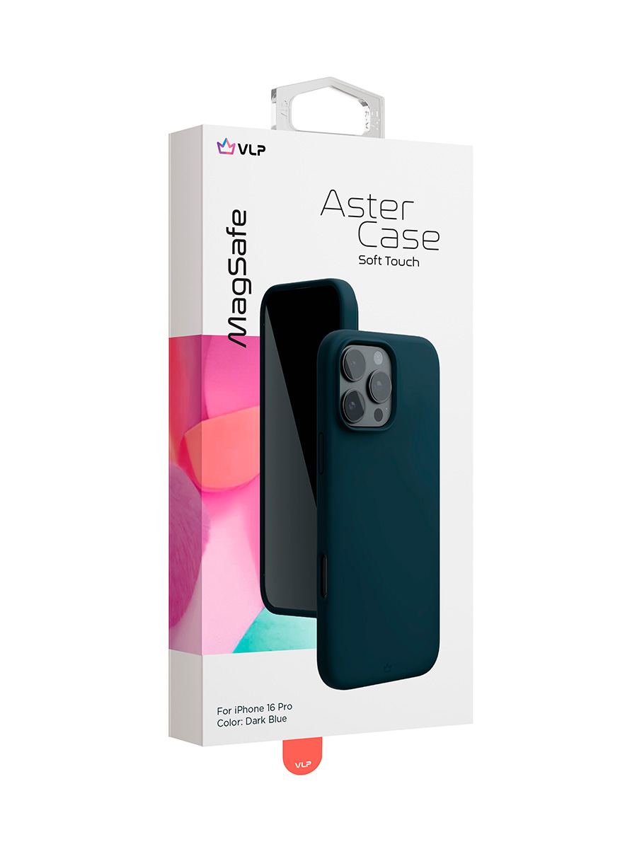 Чехол защитный VLP Aster Case с MagSafe для iPhone 16 Pro, темно-синий
