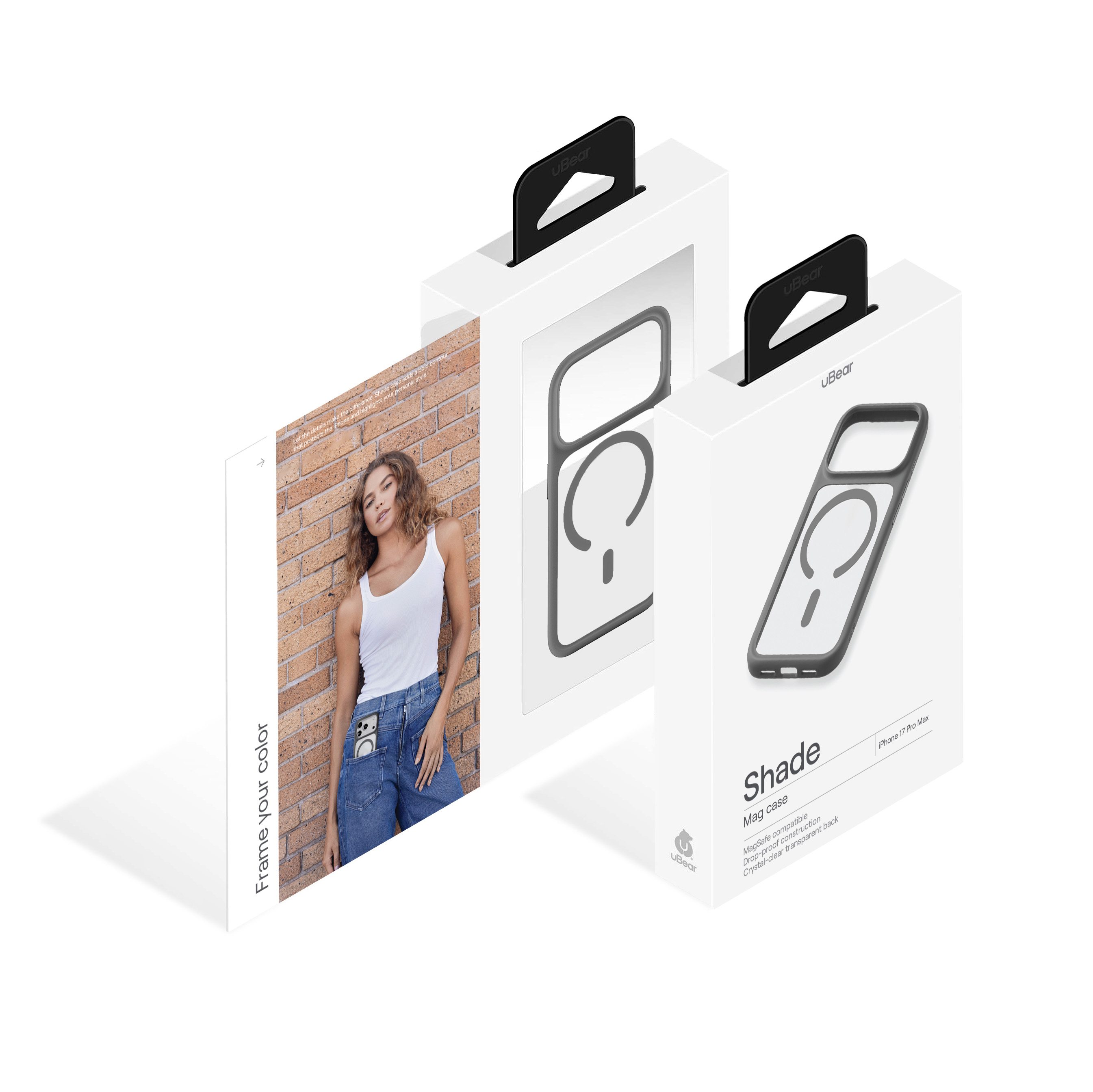 Фото Чехол защитный uBear Shade Case для iPhone 17 Pro Max, MagSafe, серый На фото изображено Чехол защитный uBear Shade Case для iPhone 17 Pro Max, MagSafe, серый