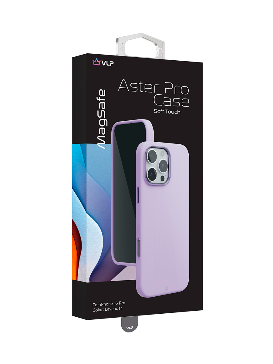 Чехол защитный VLP Aster Pro Case с MagSafe для iPhone 16 Pro, лавандовый