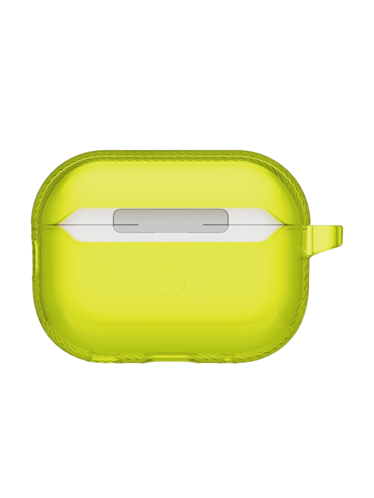 На фото изображено Чехол Uniq Glase PRO TPU для AirPods Pro 3, Light Lime
