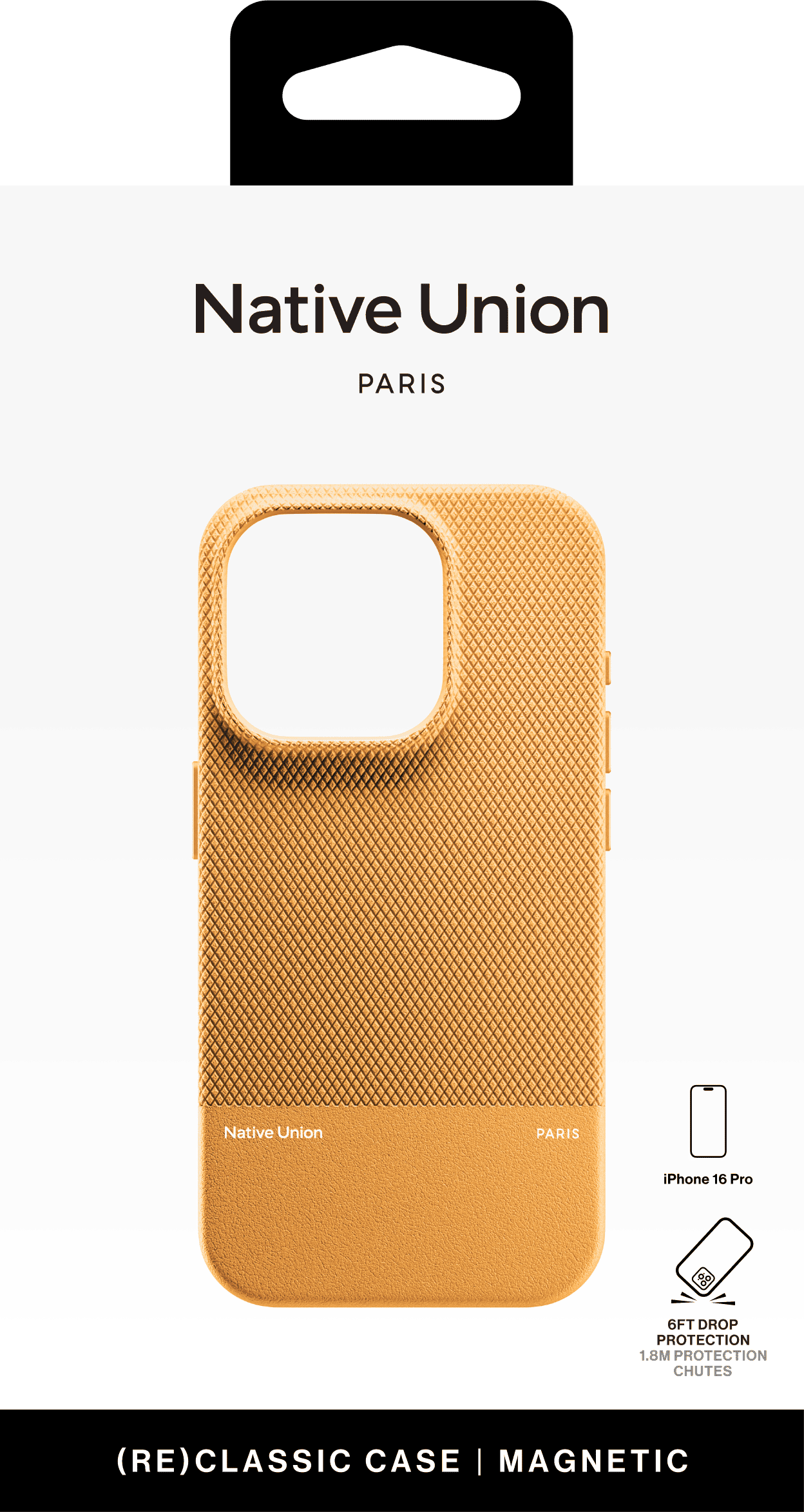 На фото изображено Чехол Native Union (RE)Classic Case MagSafe для iPhone 16 Pro, крафт