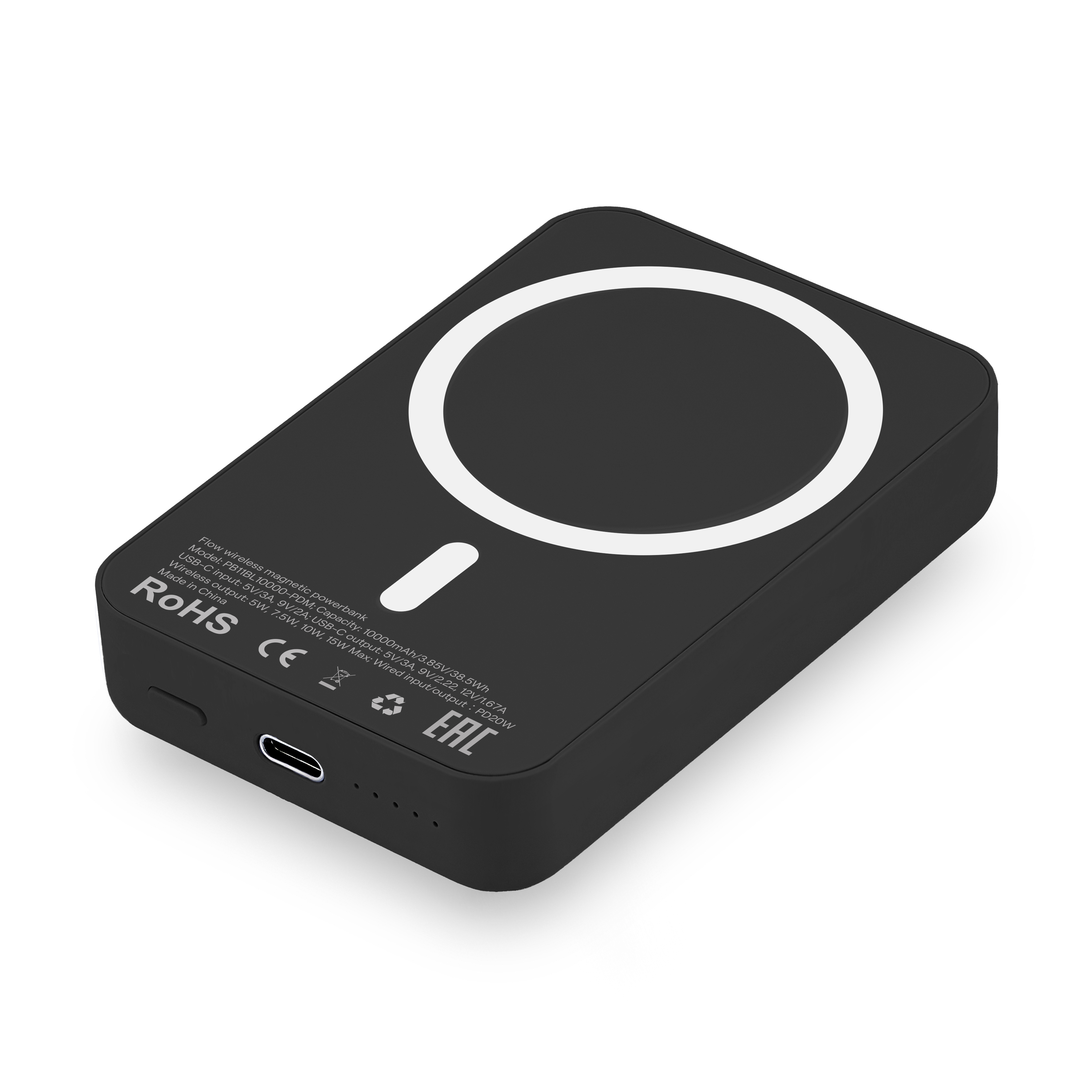 Внешний аккумулятор uBear Flow Magnetic Power bank 10000mAh, чёрный