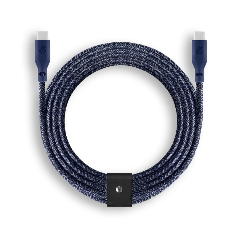 Зарядный кабель uBear Trend, USB-C/USB-С, 140 Вт, 2,4м, синий Зарядный кабель uBear Trend, USB-C/USB-С, 140 Вт, 2,4м, синий