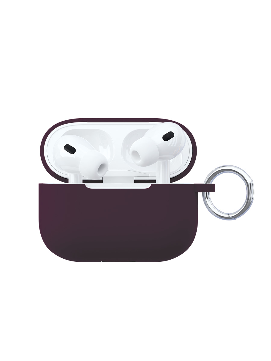 Чехол силиконовый VLP Soft Touch, с кольцом, для AirPods Pro 2, темно-фиолетовый