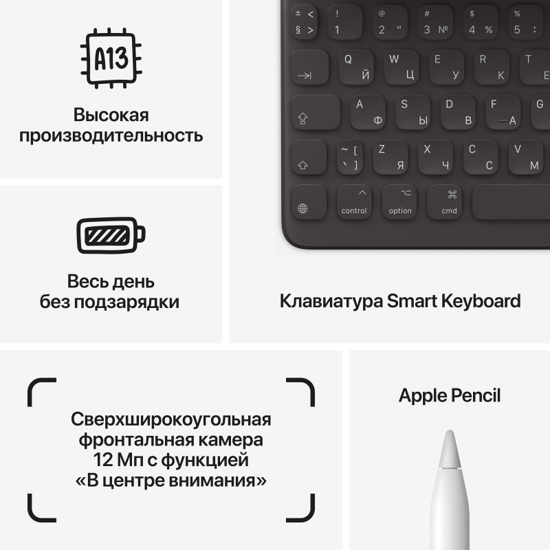 Apple iPad 10,2 (2021) Wi-Fi 256 ГБ, Серебристый