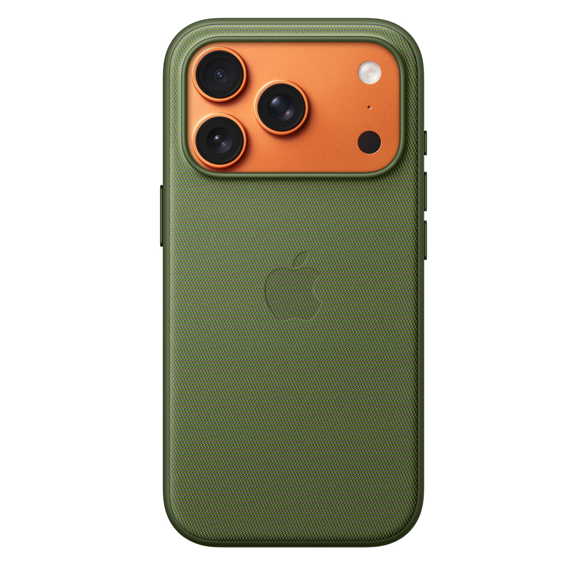 На фото изображено Чехол защитный Apple TechWoven Case with MagSafe для iPhone 17 Pro, зелёный