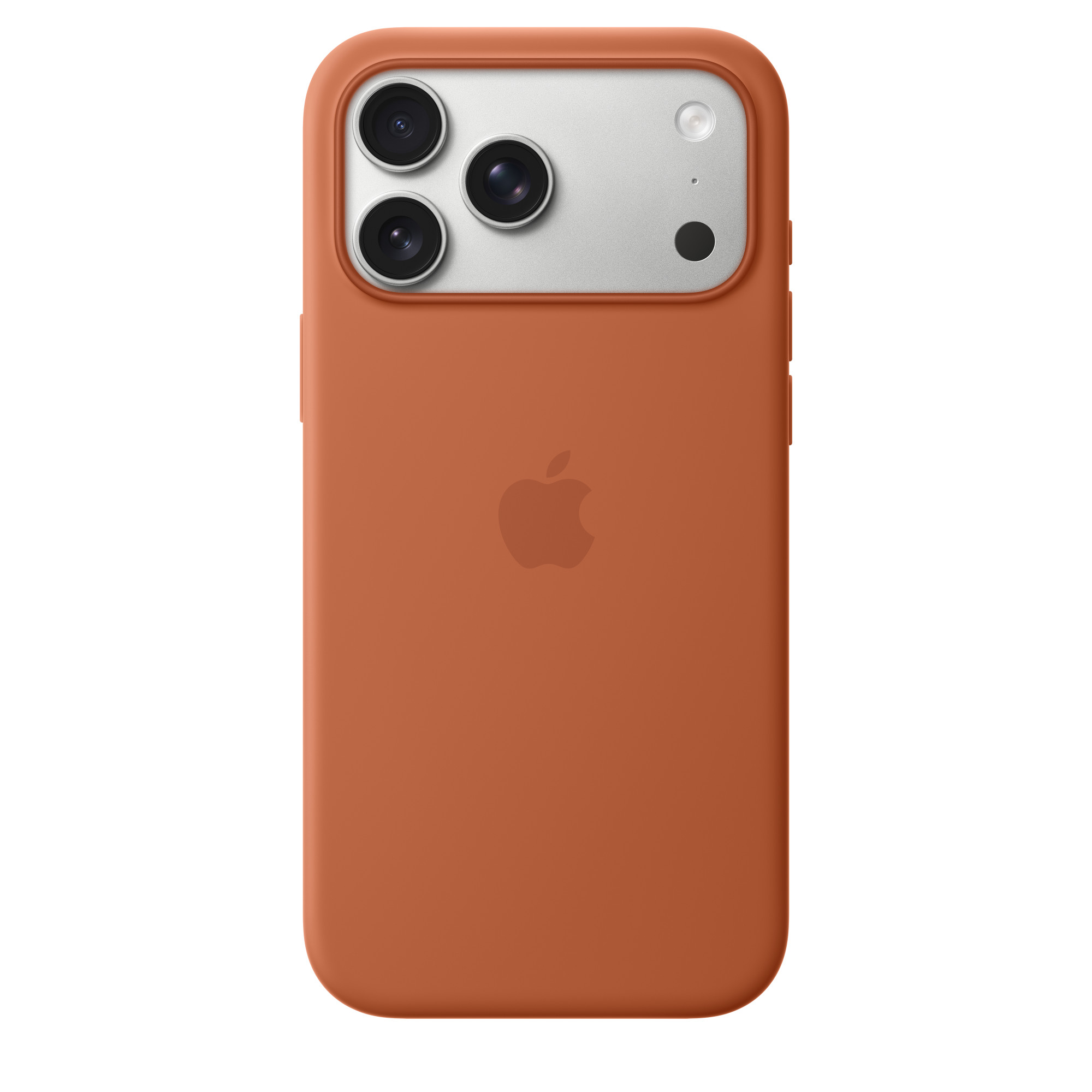 На фото изображено Чехол защитный Apple Silicone Case with MagSafe для iPhone 17 Pro Max, терракотовый