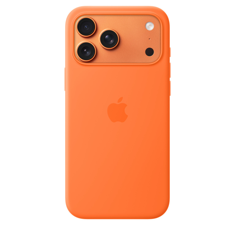 Фото Чехол защитный Apple Silicone Case with MagSafe для iPhone 17 Pro Max, оранжевый На фото изображено Чехол защитный Apple Silicone Case with MagSafe для iPhone 17 Pro Max, оранжевый