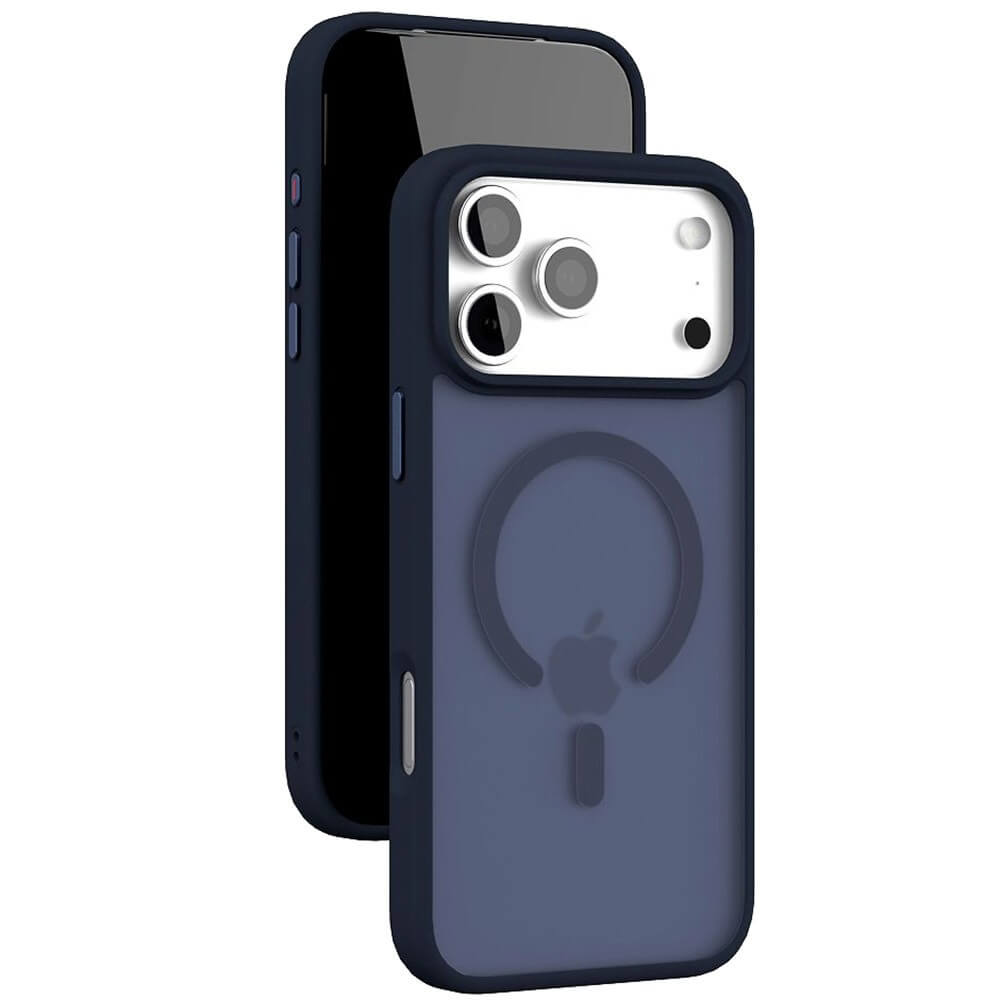 Фото Чехол защитный VLP LITE Bloom Case с MagSafe для iPhone 17 Pro Max, темно-синий На фото изображено Чехол защитный VLP LITE Bloom Case с MagSafe для iPhone 17 Pro Max, темно-синий