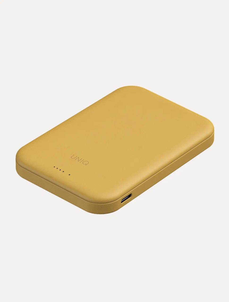 На фото изображено Внешний аккумулятор Uniq Lexa 5000 mAh, желтый