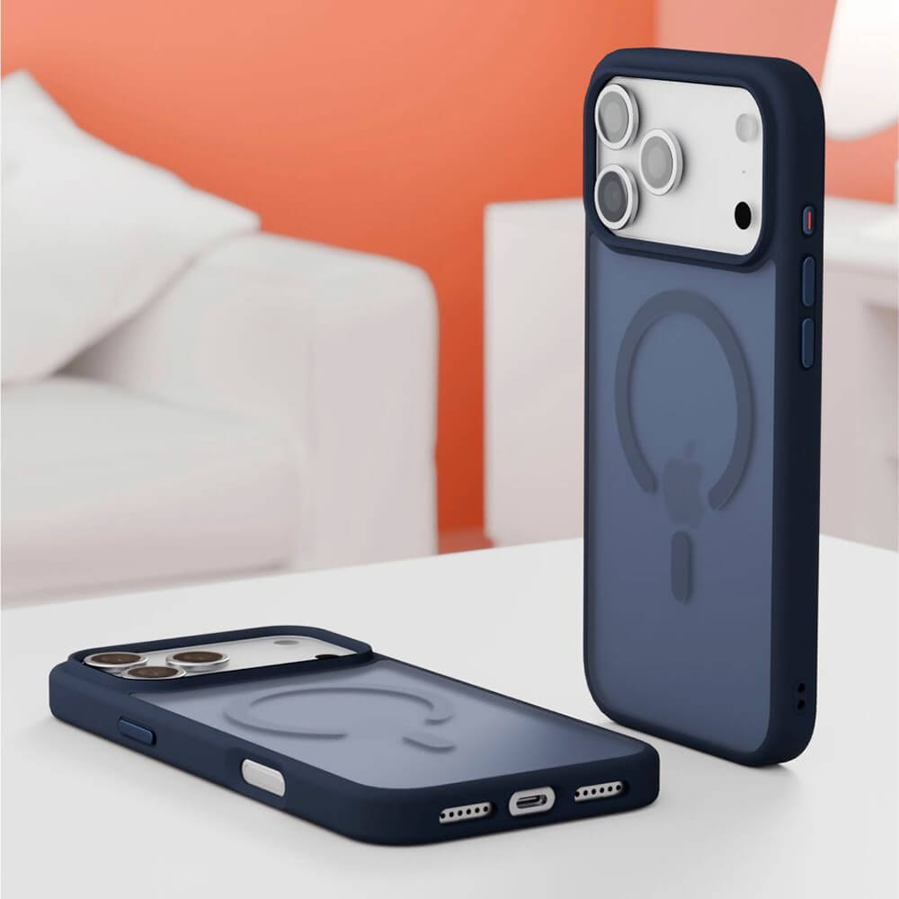 Фото Чехол защитный VLP LITE Bloom Case с MagSafe для iPhone 17 Pro Max, темно-синий На фото изображено Чехол защитный VLP LITE Bloom Case с MagSafe для iPhone 17 Pro Max, темно-синий