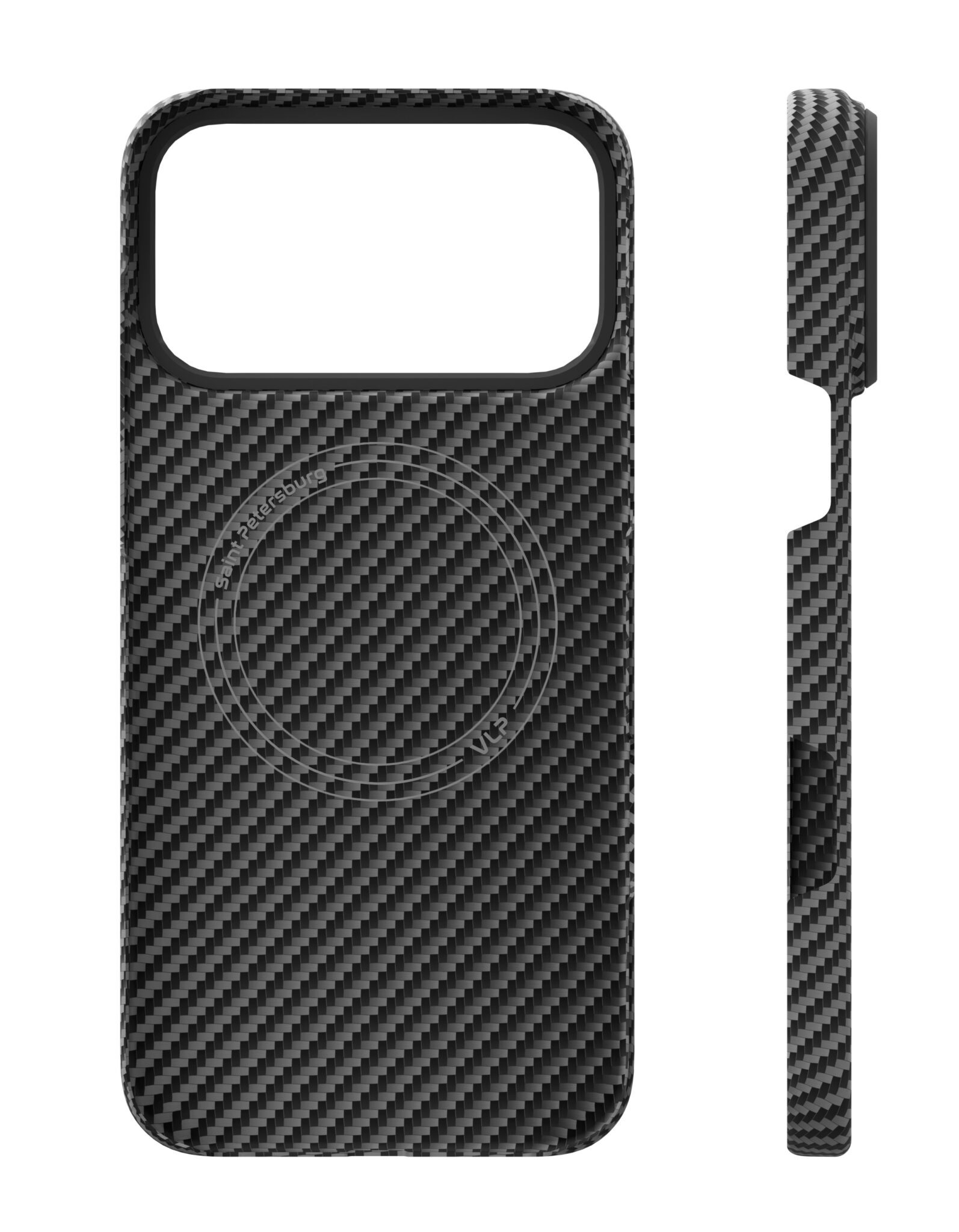 Фото Чехол защитный VLP Kevlar Case с MagSafe для iPhone 17 Pro Max, черный На фото изображено Чехол защитный VLP Kevlar Case с MagSafe для iPhone 17 Pro Max, черный