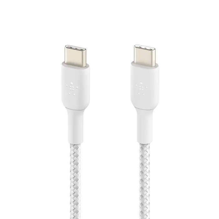 Кабель Belkin BoostCharge USB-C/USB-C Braided Cable, белый Кабель Belkin BoostCharge USB-C/USB-C Braided Cable, белый