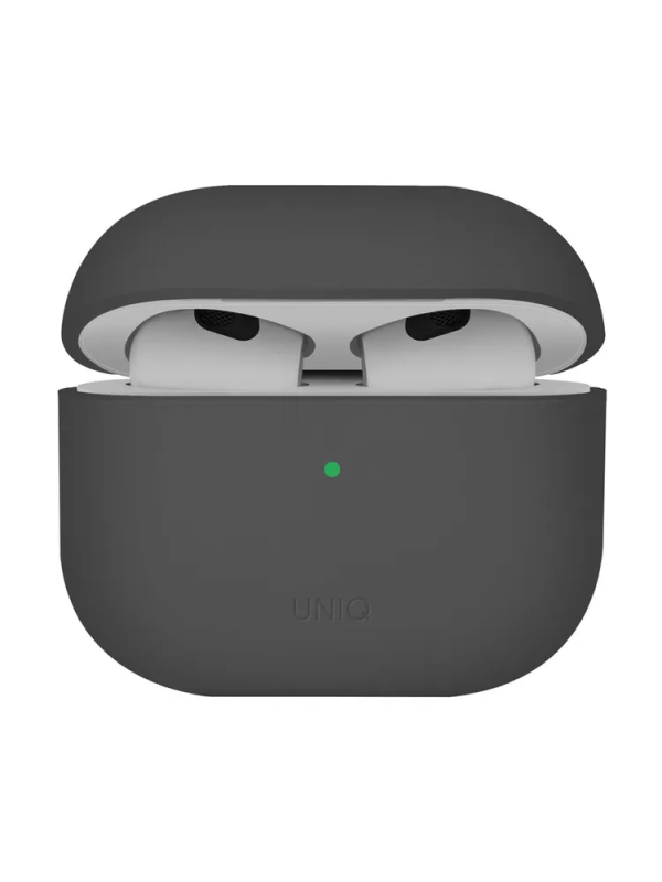 Защитный чехол Uniq Lino Silicone Case для Airpods 4, темно-серый Защитный чехол Uniq Lino Silicone Case для Airpods 4, темно-серый