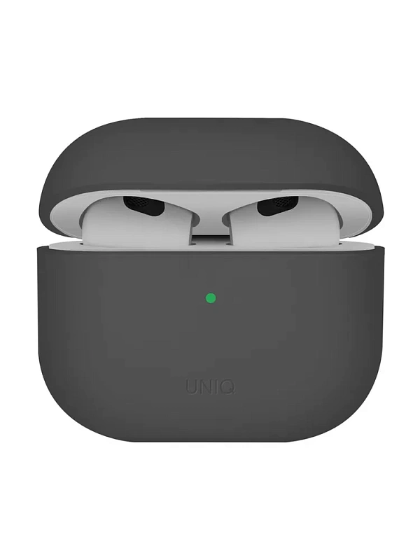Защитный чехол Uniq Lino Silicone Case для Airpods 4, темно-серый Защитный чехол Uniq Lino Silicone Case для Airpods 4, темно-серый