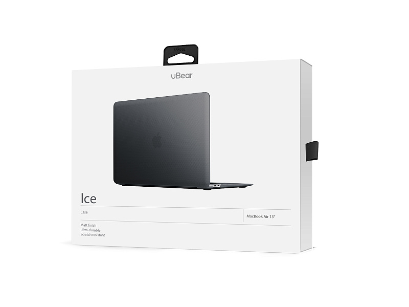 Чехол защитный, uBear Ice Case для MacBook Air 13 (2019, 2020), чёрный
