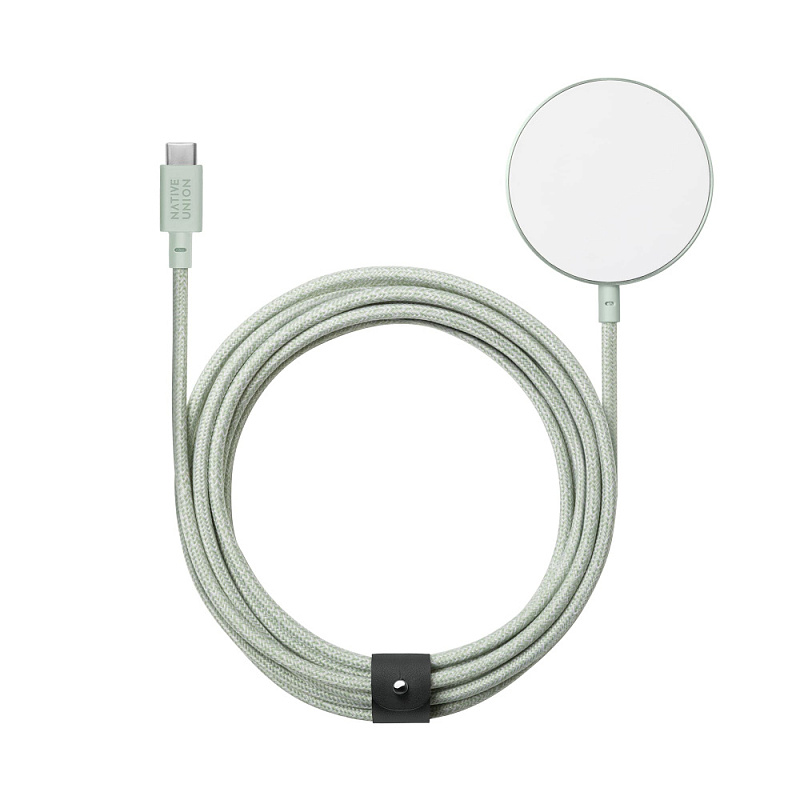 Беспроводное зарядное устройство Native Union Snap Cable, 15 Вт, светло-зеленый Беспроводное зарядное устройство Native Union Snap Cable, 15 Вт, светло-зеленый