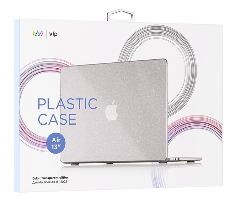 Чехол защитный VLP Plastic Case для MacBook Air 13" 2022, с блестками