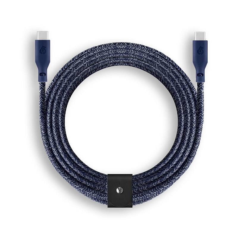 Зарядный кабель uBear Trend, USB-C/USB-С, 140 Вт, 2,4м, синий Зарядный кабель uBear Trend, USB-C/USB-С, 140 Вт, 2,4м, синий